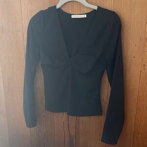 Abercrombie & Fitch Black V-Neck Blouse